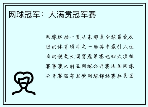 网球冠军：大满贯冠军赛